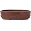 Oval unglazed bonsai pot by Bigei - 125 x 95 x 30 mm