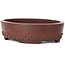 Oval unglazed bonsai pot by Bigei - 125 x 95 x 30 mm