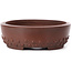 Oval unglazed bonsai pot by Bigei - 125 x 95 x 30 mm