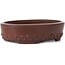 Oval unglazed bonsai pot by Bigei - 125 x 95 x 30 mm