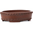 Oval unglazed bonsai pot by Bigei - 125 x 95 x 30 mm