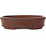 Oval unglazed bonsai pot by Bigei - 125 x 95 x 30 mm