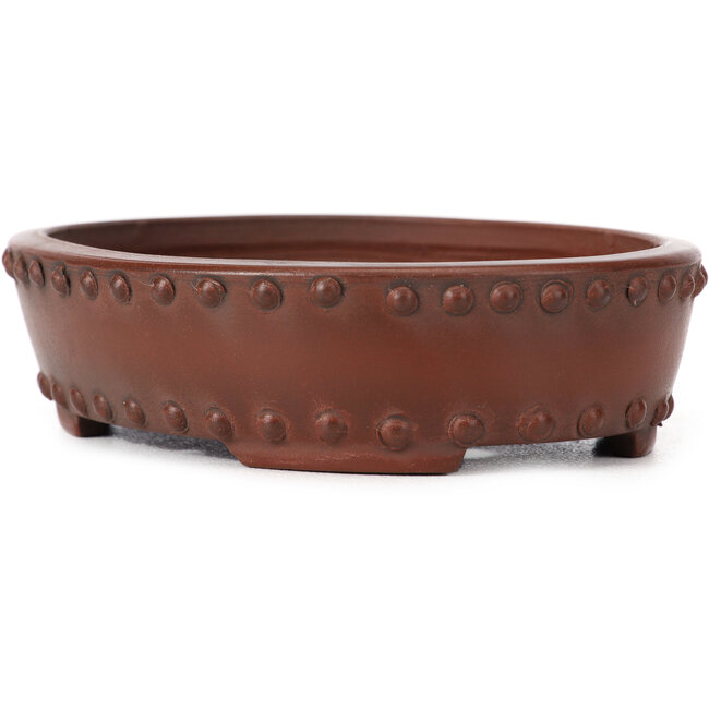 Vaso bonsai ovale non smaltato di Bigei - 125 x 95 x 30 mm