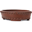 Oval unglazed bonsai pot by Bigei - 125 x 95 x 30 mm