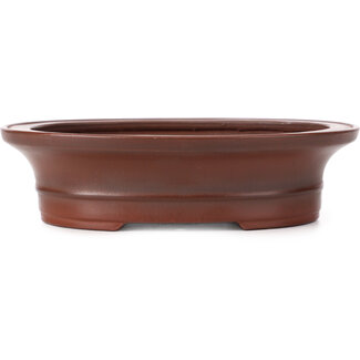 Bigei - Hirata Atsumi 160 mm oval unglazed bonsai pot by Bigei, Tokoname, Japan