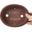 Pot à bonsaï ovale non émaillé par Bigei - 160 x 125 x 35 mm