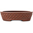 Oval unglazed bonsai pot by Bigei - 165 x 135 x 45 mm