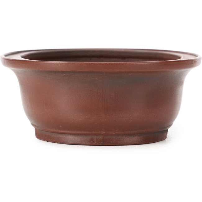 Oval unglazed bonsai pot by Bigei - 155 x 125 x 50 mm