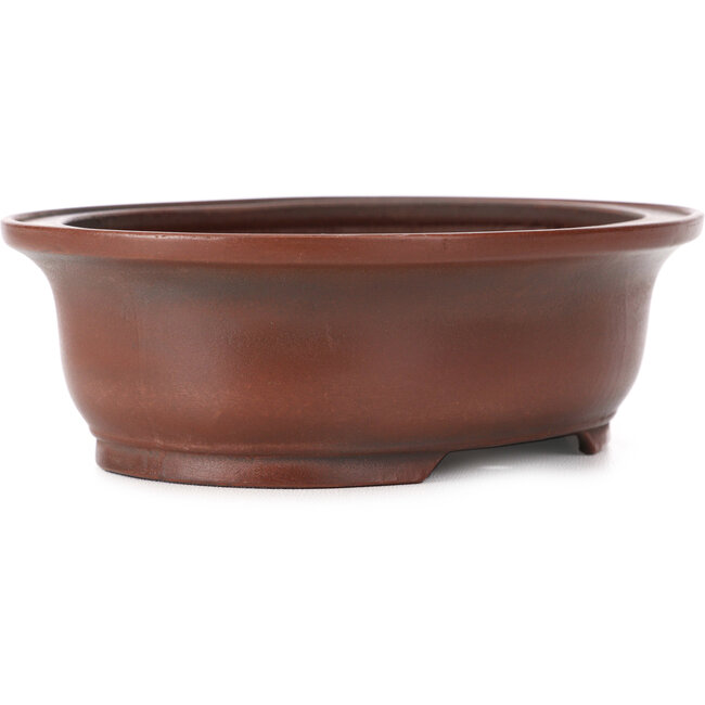 Maceta de bonsái ovalada sin esmaltar de Bigei - 155 x 125 x 50 mm
