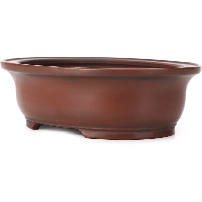 Pot à bonsaï ovale non émaillé par Bigei - 155 x 125 x 50 mm
