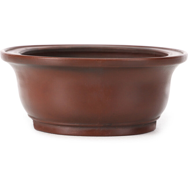 Oval unglazed bonsai pot by Bigei - 155 x 125 x 50 mm