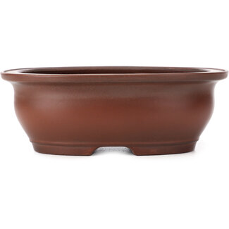 Bigei - Hirata Atsumi Pot à bonsaï ovale non émaillé de 150 mm par Bigei, Tokoname, Japon