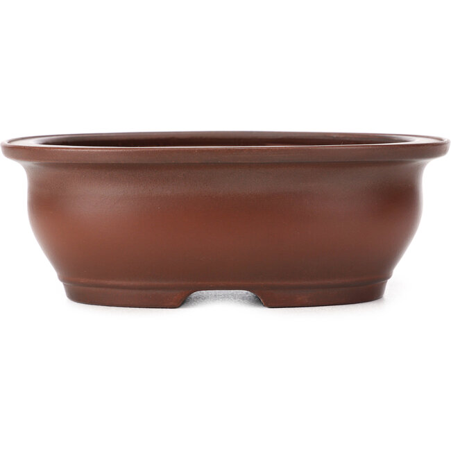 Pot à bonsaï ovale non émaillé par Bigei - 150 x 115 x 55 mm