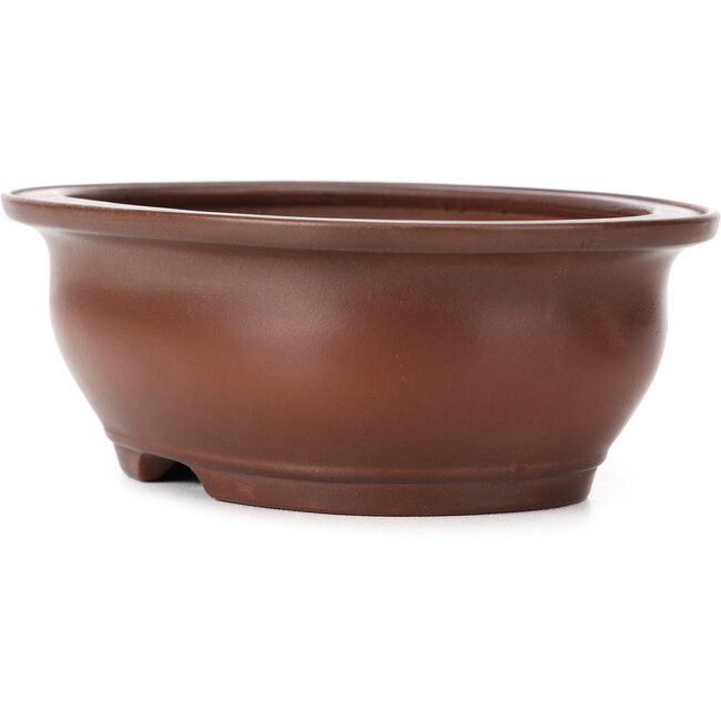 Pot à bonsaï ovale non émaillé par Bigei - 150 x 115 x 55 mm