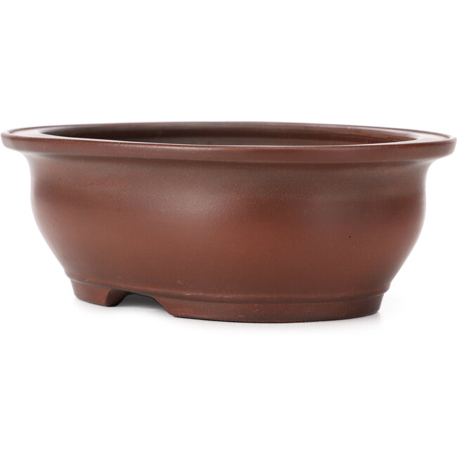 Ovale unglasierte Bonsaischale von Bigei - 150 x 115 x 55 mm