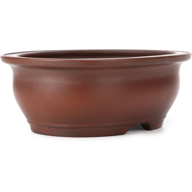 Ovale unglasierte Bonsaischale von Bigei - 150 x 115 x 55 mm