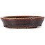 Oval brown bonsai pot by Seto - 110 x 85 x 25 mm