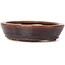 Oval brown bonsai pot by Seto - 110 x 85 x 25 mm