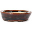 Oval brown bonsai pot by Seto - 110 x 85 x 25 mm