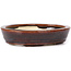 Oval brown bonsai pot by Seto - 110 x 85 x 25 mm