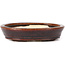 Oval brown bonsai pot by Seto - 110 x 85 x 25 mm