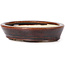 Oval brown bonsai pot by Seto - 110 x 85 x 25 mm