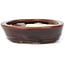 Oval brown bonsai pot by Seto - 110 x 85 x 25 mm