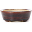 Oval brown bonsai pot by Seto - 105 x 85 x 30 mm