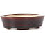 Oval brown bonsai pot by Seto - 105 x 85 x 30 mm