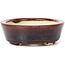 Oval brown bonsai pot by Seto - 105 x 85 x 30 mm