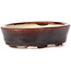 Oval brown bonsai pot by Seto - 105 x 85 x 30 mm