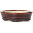 Oval brown bonsai pot by Seto - 105 x 85 x 30 mm