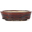 Oval brown bonsai pot by Seto - 105 x 85 x 30 mm