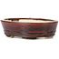 Oval brown bonsai pot by Seto - 105 x 85 x 30 mm