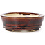 Oval brown bonsai pot by Seto - 105 x 85 x 30 mm