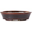 Oval brown bonsai pot by Seto - 105 x 90 x 30 mm