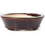 Oval brown bonsai pot by Seto - 105 x 90 x 30 mm