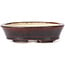 Oval brown bonsai pot by Seto - 105 x 90 x 30 mm