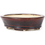 Oval brown bonsai pot by Seto - 105 x 90 x 30 mm