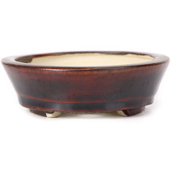 Vaso bonsai ovale marrone di Seto - 105 x 90 x 30 mm