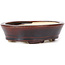 Oval brown bonsai pot by Seto - 105 x 90 x 30 mm