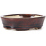 Oval brown bonsai pot by Seto - 105 x 85 x 30 mm