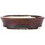 Oval brown bonsai pot by Seto - 105 x 85 x 30 mm