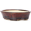 Oval brown bonsai pot by Seto - 105 x 85 x 30 mm