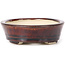 Oval brown bonsai pot by Seto - 105 x 85 x 30 mm