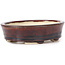 Oval brown bonsai pot by Seto - 105 x 85 x 30 mm