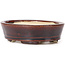 Oval brown bonsai pot by Seto - 105 x 85 x 30 mm