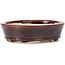 Oval brown bonsai pot by Seto - 105 x 85 x 30 mm