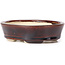 Oval brown bonsai pot by Seto - 105 x 85 x 30 mm