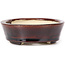 Oval brown bonsai pot by Seto - 105 x 85 x 30 mm